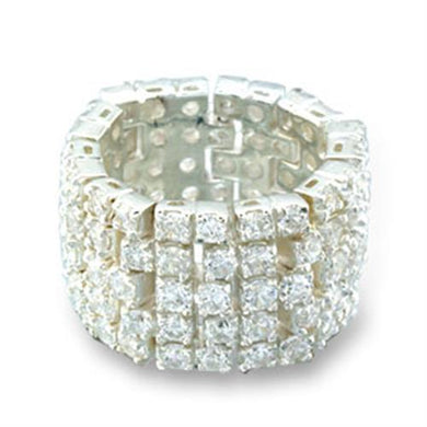 41003 - High-Polished 925 Sterling Silver Ring with AAA Grade CZ  in Clear