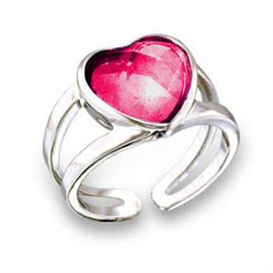 411802 - Rhodium Brass Ring with Synthetic Garnet in Ruby