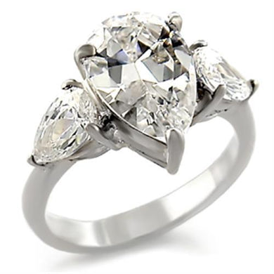 413409 - High-Polished 925 Sterling Silver Ring with AAA Grade CZ  in Clear