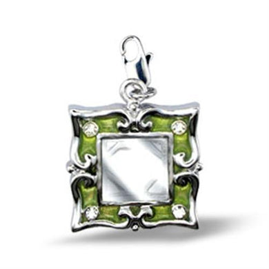 43503 Rhodium Brass Pendant with Top Grade Crystal in Clear