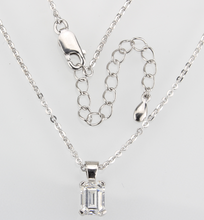 Load image into Gallery viewer, LOS896 - Rhodium 925 Sterling Silver Chain Pendant with AAA Grade CZ  in Clear