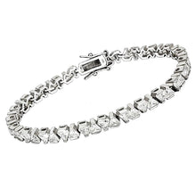 Load image into Gallery viewer, 47302 - Rhodium Brass Bracelet with AAA Grade CZ  in Clear