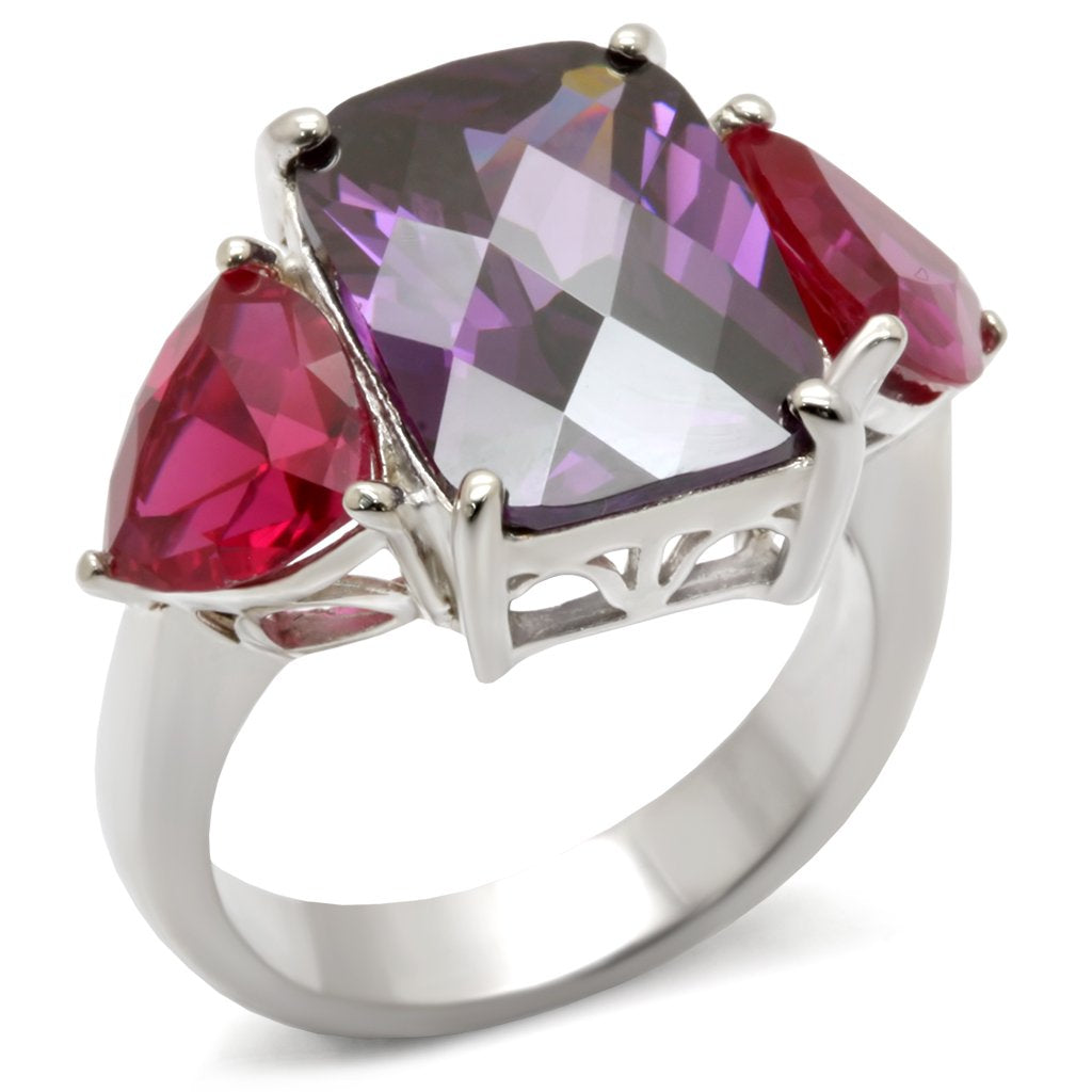 Haylee Cocktail Ring - 925 Sterling Silver, AAA CZ , Amethyst - 49702