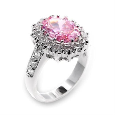 6X204 - High-Polished 925 Sterling Silver Ring with AAA Grade CZ  in Rose