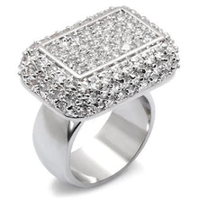 Load image into Gallery viewer, 7X099 - Rhodium Brass Ring with AAA Grade CZ  in Clear