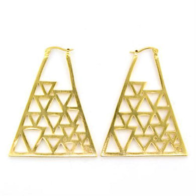 81017 - Gold & Brush Brass Earrings with No Stone