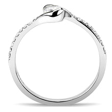 Load image into Gallery viewer, DA007 - High polished (no plating) Stainless Steel Ring with AAA Grade CZ  in Clear