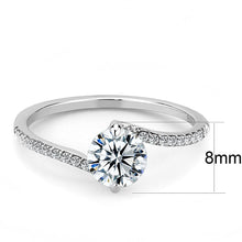 Load image into Gallery viewer, DA013 - High polished (no plating) Stainless Steel Ring with AAA Grade CZ  in Clear