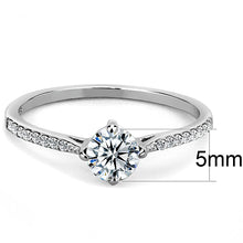 Load image into Gallery viewer, DA018 - High polished (no plating) Stainless Steel Ring with AAA Grade CZ  in Clear