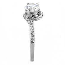 Load image into Gallery viewer, DA023 - High polished (no plating) Stainless Steel Ring with AAA Grade CZ  in Clear