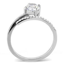 Load image into Gallery viewer, DA039 - High polished (no plating) Stainless Steel Ring with AAA Grade CZ  in Clear