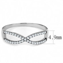 Load image into Gallery viewer, DA041 - High polished (no plating) Stainless Steel Ring with AAA Grade CZ  in Clear