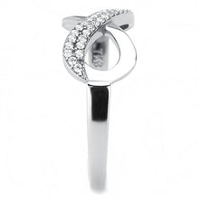 Load image into Gallery viewer, DA054 - High polished (no plating) Stainless Steel Ring with AAA Grade CZ  in Clear
