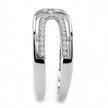 Load image into Gallery viewer, DA056 - High polished (no plating) Stainless Steel Ring with AAA Grade CZ  in Clear