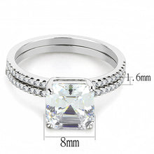 Load image into Gallery viewer, DA065 - High polished (no plating) Stainless Steel Ring with Cubic  in Clear