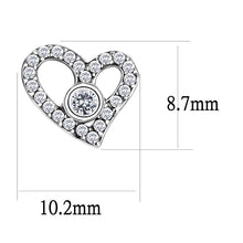 Load image into Gallery viewer, DA075 - High polished (no plating) Stainless Steel Earrings with AAA Grade CZ  in Clear