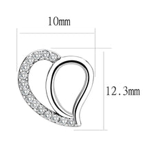 Load image into Gallery viewer, DA076 - High polished (no plating) Stainless Steel Earrings with AAA Grade CZ  in Clear