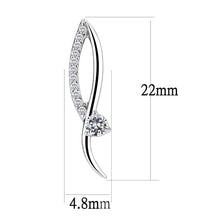 Load image into Gallery viewer, DA080 - High polished (no plating) Stainless Steel Earrings with AAA Grade CZ  in Clear