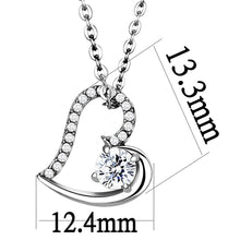 Load image into Gallery viewer, DA084 - High polished (no plating) Stainless Steel Chain Pendant with AAA Grade CZ  in Clear