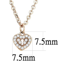 Load image into Gallery viewer, DA086 - IP Rose Gold(Ion Plating) Stainless Steel Chain Pendant with AAA Grade CZ  in Clear