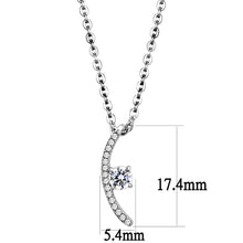 Load image into Gallery viewer, DA092 - High polished (no plating) Stainless Steel Chain Pendant with AAA Grade CZ  in Clear