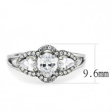 Load image into Gallery viewer, DA103 - High polished (no plating) Stainless Steel Ring with AAA Grade CZ  in Clear