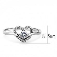 Load image into Gallery viewer, DA106 - High polished (no plating) Stainless Steel Ring with AAA Grade CZ  in Clear