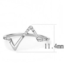Load image into Gallery viewer, DA107 - High polished (no plating) Stainless Steel Ring with AAA Grade CZ  in Clear