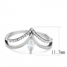 Load image into Gallery viewer, DA109 - High polished (no plating) Stainless Steel Ring with AAA Grade CZ  in Clear