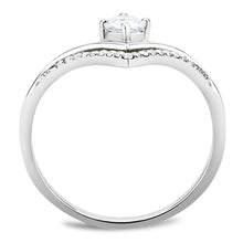 Load image into Gallery viewer, DA110 - High polished (no plating) Stainless Steel Ring with AAA Grade CZ  in Clear