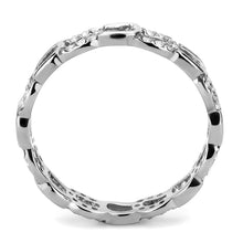 Load image into Gallery viewer, DA111 - High polished (no plating) Stainless Steel Ring with AAA Grade CZ  in Clear