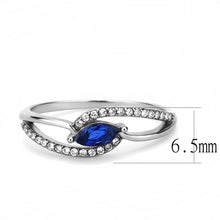 Load image into Gallery viewer, DA122 - High polished (no plating) Stainless Steel Ring with AAA Grade CZ  in London Blue