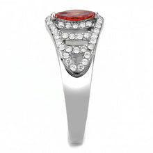 Load image into Gallery viewer, DA123 - High polished (no plating) Stainless Steel Ring with AAA Grade CZ  in Orange