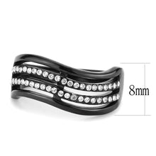 Load image into Gallery viewer, DA126 - IP Black(Ion Plating) Stainless Steel Ring with AAA Grade CZ  in Clear