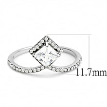 Load image into Gallery viewer, DA136 - High polished (no plating) Stainless Steel Ring with AAA Grade CZ  in Clear