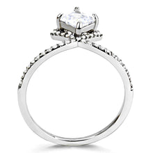 Load image into Gallery viewer, DA136 - High polished (no plating) Stainless Steel Ring with AAA Grade CZ  in Clear