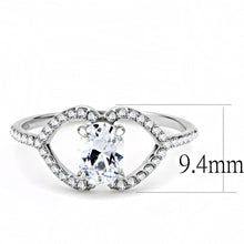 Load image into Gallery viewer, DA137 - High polished (no plating) Stainless Steel Ring with AAA Grade CZ  in Clear