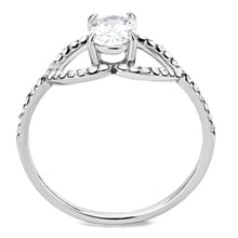 Load image into Gallery viewer, DA137 - High polished (no plating) Stainless Steel Ring with AAA Grade CZ  in Clear