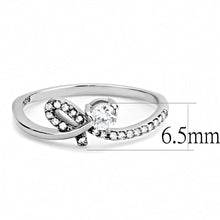 Load image into Gallery viewer, DA142 - High polished (no plating) Stainless Steel Ring with AAA Grade CZ  in Clear