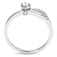 Load image into Gallery viewer, DA143 - High polished (no plating) Stainless Steel Ring with AAA Grade CZ  in Clear