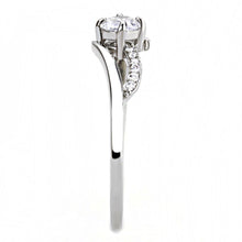 Load image into Gallery viewer, DA144 - High polished (no plating) Stainless Steel Ring with AAA Grade CZ  in Clear
