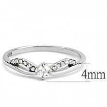 Load image into Gallery viewer, DA146 - High polished (no plating) Stainless Steel Ring with AAA Grade CZ  in Clear