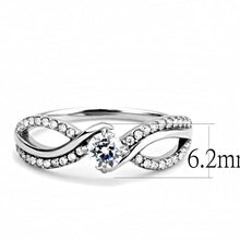 Load image into Gallery viewer, DA147 - High polished (no plating) Stainless Steel Ring with AAA Grade CZ  in Clear