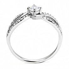 Load image into Gallery viewer, DA147 - High polished (no plating) Stainless Steel Ring with AAA Grade CZ  in Clear