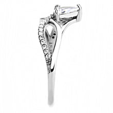 Load image into Gallery viewer, DA149 - High polished (no plating) Stainless Steel Ring with AAA Grade CZ  in Clear