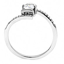 Load image into Gallery viewer, DA151 - High polished (no plating) Stainless Steel Ring with AAA Grade CZ  in Clear