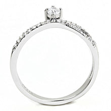 Load image into Gallery viewer, DA153 - High polished (no plating) Stainless Steel Ring with AAA Grade CZ  in Clear