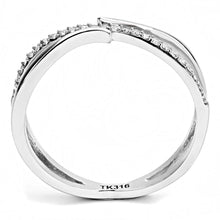 Load image into Gallery viewer, DA155 - High polished (no plating) Stainless Steel Ring with AAA Grade CZ  in Clear