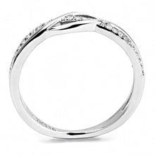 Load image into Gallery viewer, DA157 - High polished (no plating) Stainless Steel Ring with AAA Grade CZ  in Clear