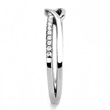 Load image into Gallery viewer, DA157 - High polished (no plating) Stainless Steel Ring with AAA Grade CZ  in Clear